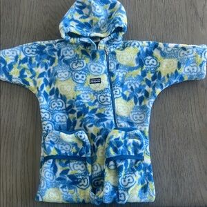 Patagonia Blue and Yellow Patterned Fleece One Piece